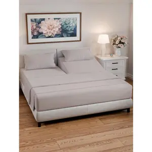 Split Head King - Top Split King for Adjustable Beds, Easy-Fit Split Head King Mattress - Flex Split Top King, Easy-Fit,, Deep Pocket Split King - Light Grey