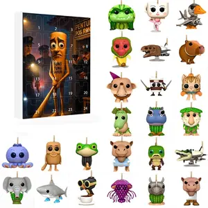 Loving Sheep Christmas Countdown Toy -  Tung Tung Tung Sahur Italian Brainrot Countdown- Tralalero Series, 24 Days of Fun Character Decorations for Holiday Gifts-24days Advent Calendar