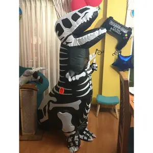 New Inflatable Dinosaur Costume T-Rex Skeleton Adults Dino Suit Carnival Cosplay Party Fancy Dress Birthday Blow Up Outfits