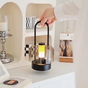 QUIGO Touch Control LED Table Lamp Stepless Dimming 3 Color Temperatures Night Light for Bedroom Office Living Room Decor Handheld Wall Mountable Christmas Gift