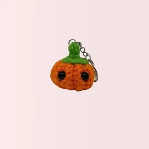 Handmade Crochet Mini Pumpkin Keychain - Adorable Pumpkin Keychain Accessory