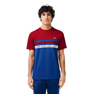 Lacoste Ultra-Dry Logo Stripe Pique Tennis T-Shirt - Men's