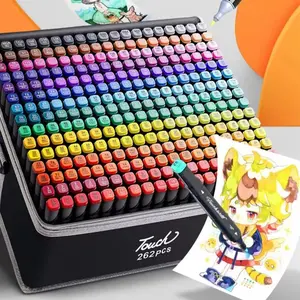 Dual Tip Fine Alcohol Coloring Markers Set, 60-168pcs Vibrant Colors, Acrylic Paint Markers, Acrylic Drawing Markers, Art Supplies in Portable Case, Calligraphy Pen