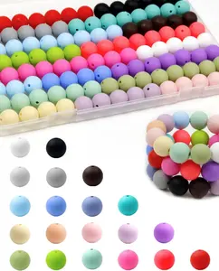 120 Pcs 15mm Silicone Beads – 20 Mixed Colors Round Rubber Beads for DIY Crafts, Jewelry, Keychains & Accessories Making