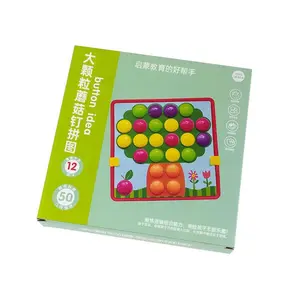 Large particle button puzzle mushroom nail originated from early childhood education children's enlightenment puzzle color recognition puzzle combination toy