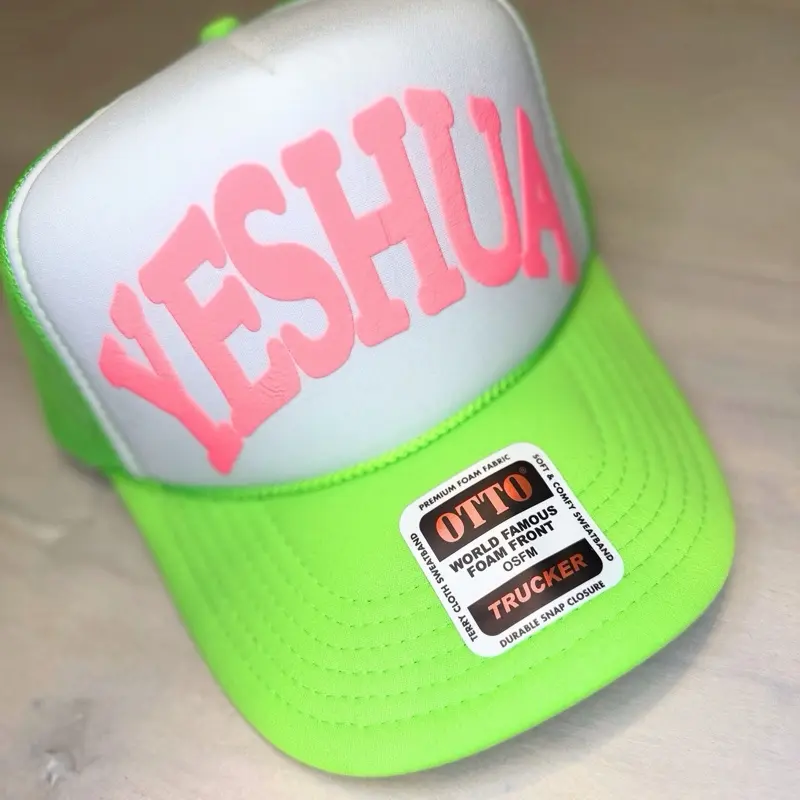 YESHUA (Jesus) Trucker Hat - Bold Hot pink Lettering and Mesh Back for Comfortable Wear