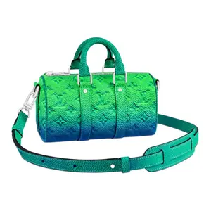 Louis Vuitton Keepall Bag for Men – Virgil Abloh Tribute, Monogram-Embossed Taurillon Leather with Neon Gradient and Calfskin Trim