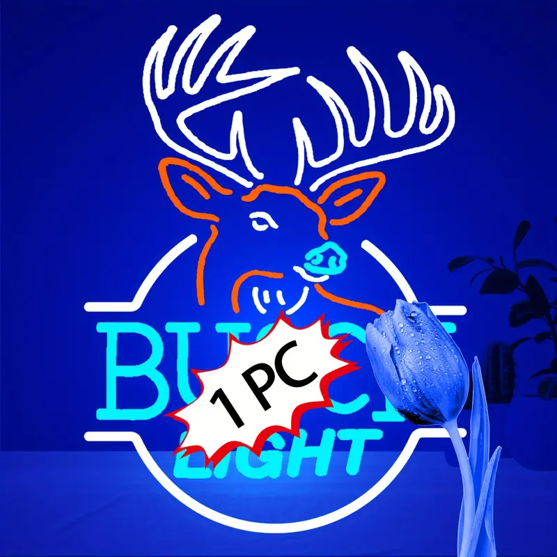 Neon Bar Sign with Moose Design Retail Store Signs for Business No Battery Needed Ideal for Beer Shops Themed Events Home Bar Decor