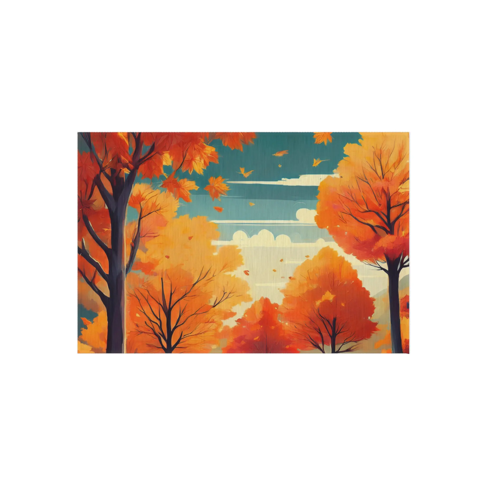 Fall-Themed Outdoor Rug, Autumn Decor Outdoor Mat, Seasonal Patio Rug, Cozy Outdoor Living Essential, Vibrant Garden Rug