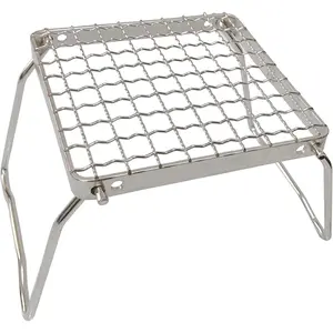 Ultralight Mini Camp Grill with Foldable Legs – 304 Stainless Steel Grate, Portable Gas Stove & Campfire Stand, Compact Grill Grid  Backpacking/Camping/Hiking/Picnic/Travel/Fishing (Weave)