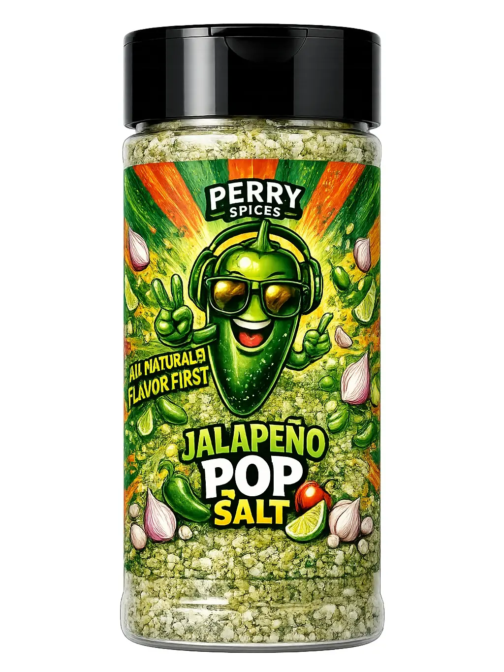 Perry Spices Jalapeño Pop Salt | All Natural Jalapeño Seasoning Salt | 8.5 oz