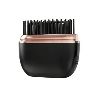 Compact Wireless Straightening Comb, 1-Count Portable USB-Rechargeable Travel Hair Styler with Copper Heating Plates, Fashionable Modern Design Mini Thermal Straightening Brush, Thermal Brush Straightener
