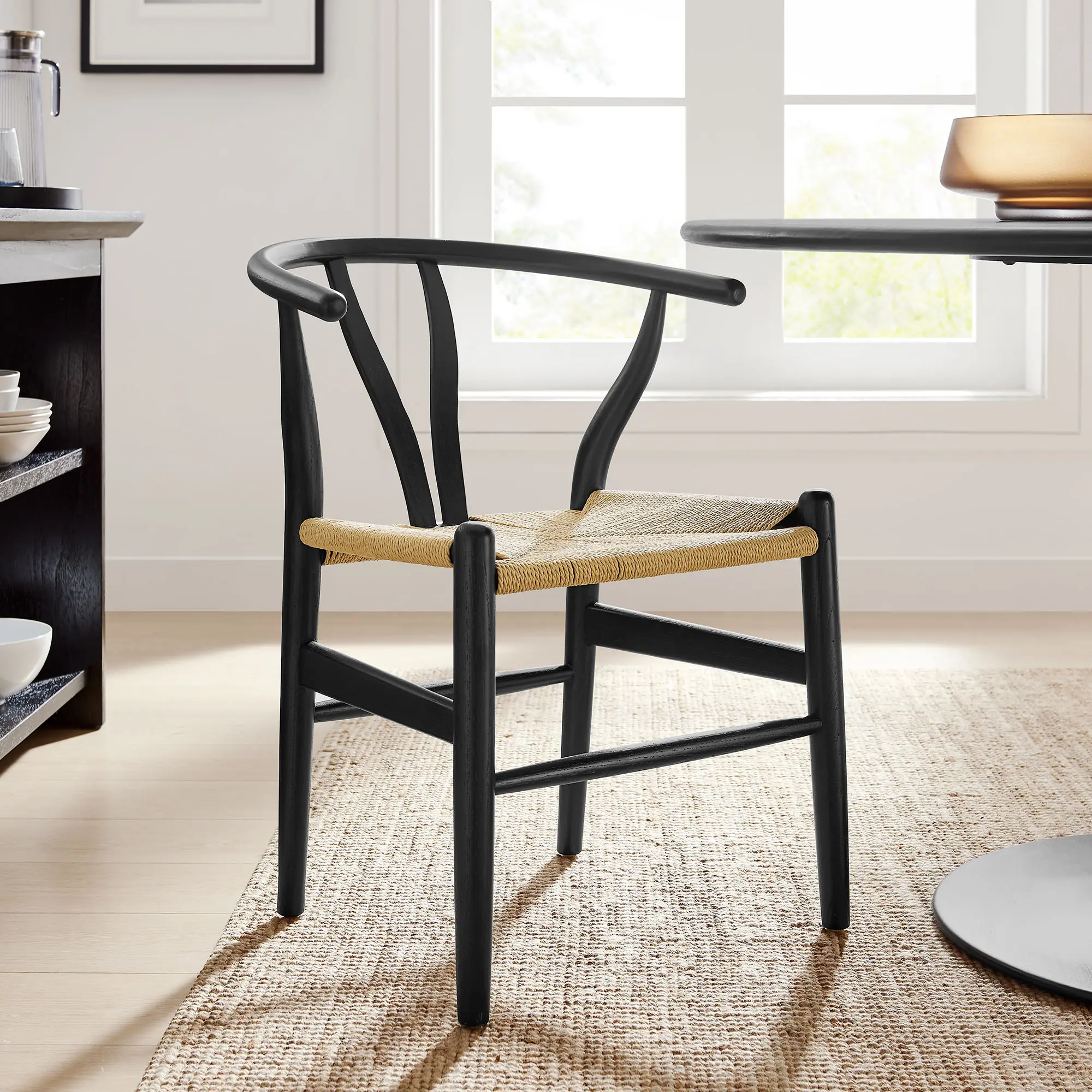 Amish 29-in Wood Dining Chair, Black Armless Modern Minimalist Accent Chair for Indoor Use, Armless Chairs