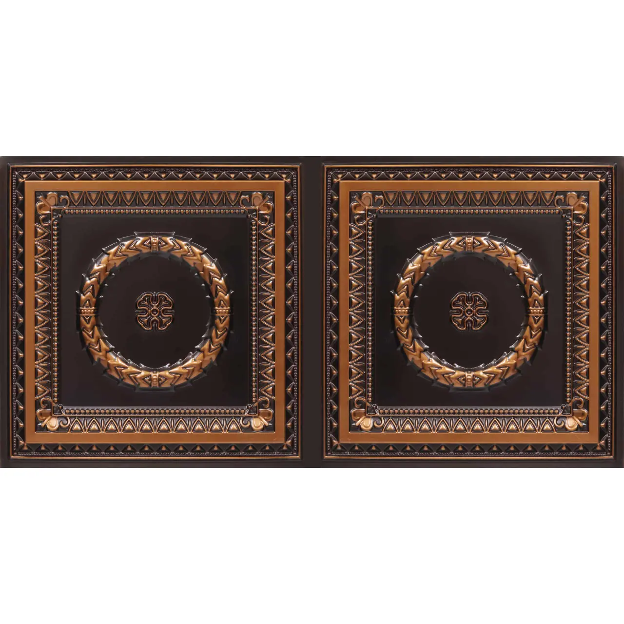 From Plain To Beautiful In Hours 2 ft. x 4 ft. PVC Glue-up or Lay-in Faux Tin Decorative Drop Ceiling Tile #210 - Commercial, Acoustic Benefits, Aesthetic Appeal - (Pack of 25) / 200 sqft, Decorative Tiles, Ceiling Tiles