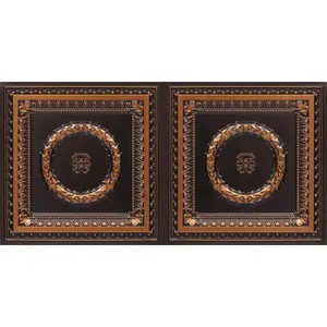 From Plain To Beautiful In Hours Laurel Wreath 2 ft. x 4 ft. PVC Glue-up or Lay-in Faux Tin Ceiling Tile - #210 - (Pack of 25) / 200 sqft