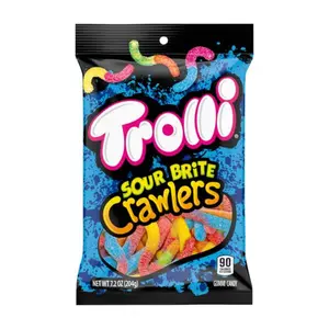 Trolli Sour Brite Crawlers Candy, Original Flavored Sour Gummy Worms (7.2 Ounce)