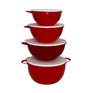 Thatsa Bowl Set - Airtight Plastic Tableware with Ergonomic Thumb Handle & Textured Interior - 600mL to 10L Sizes - Perfect for Prepping, Serving, and Storage