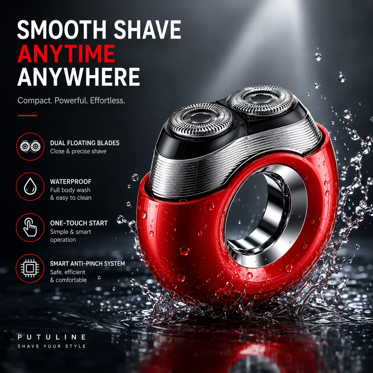 The 2026 upgraded electric shaver features a donut shape, an arc-shaped mesh head, is waterproof and skin-friendly, washable, rechargeable, has a high-speed motor, a long-lasting battery, is compact and portable, and provides a smooth, matte shave.