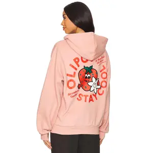Stay Cool x OLIPOP Strawberry Vanilla Hoodie in Peach Unisex