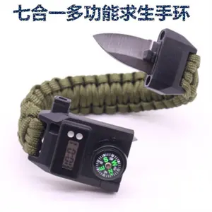 Outdoor Survival Paracord Bracelet Multifunctional Self-Rescue Emergency Self-Defense Wolf Warrior Outdoor Climbing Rescue Survival