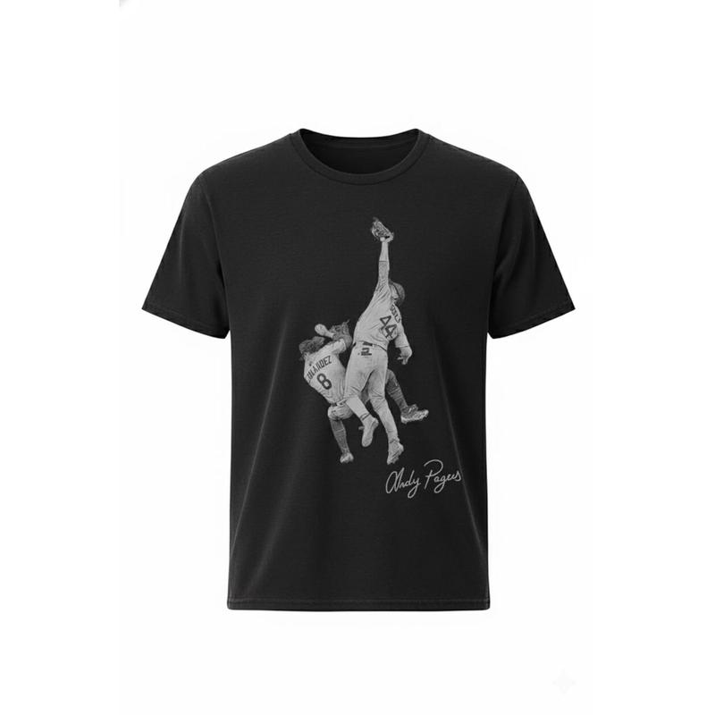 Celebrate Andy Pages' Iconic Game 7 Catch with This LA Dodgers World Series T-Shirt - The Catch Graphic Tee, Back to Back Champions Unisex Cotton Shirt