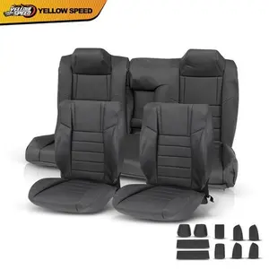Full Set Seat Covers Black Waterproof Fits 2011-2014 Dodge Challenger SE SXT RT