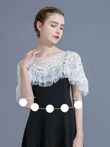 Lace Shawl Cape Coat, Scarf Layered Wear, No Shoulder Strap Hoodie Vest, Casual Style, All Seasons