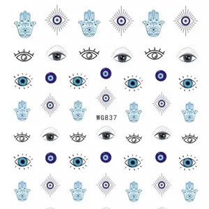 Evil Eye, Spooky Eyes, Cartoon Eyes, Colored Eyes,  nail decals self adhesive 1 sheet of stickers for nail art supplies, Decorative Stickers, nail kits Nail Care