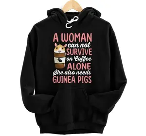 Funny Guinea Pig and Coffee Graphic Women Girls Guinea Pig Hoodie, Sweatshirt, T-Shirt