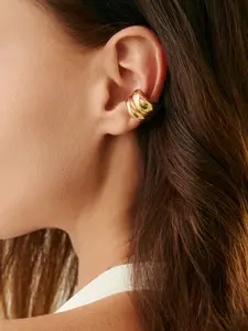 Bohemian Fashion Double Layer Arc Ear Cuff, Polished Finish, Elegant Light Luxury Jewelry Gift for Women, Perfect for Daily Wear & Parties