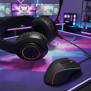Gaming Wired Headset & Wired Mouse Set for Desktop Laptop,Suit for Students&PC gamer