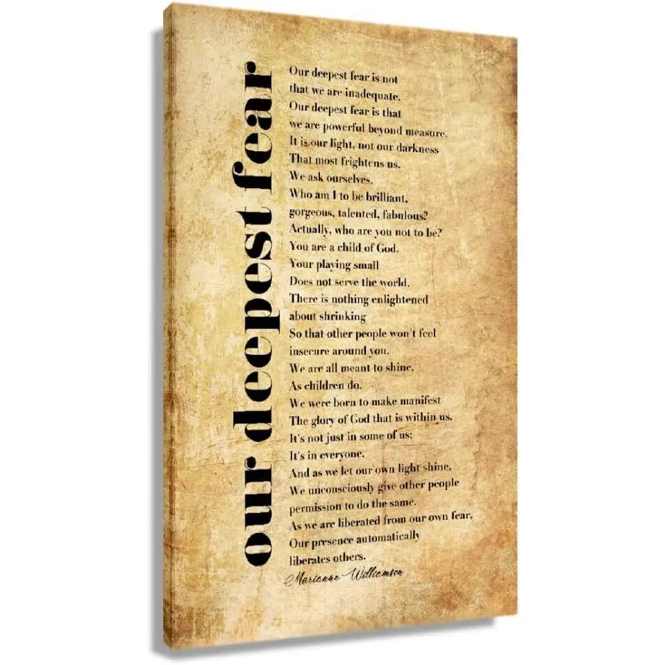 Our Deepest Fear Art Framed Poem Posters Quote Wall Art Canvas Inspirational-Wall Art Painting Decor Room Colorful Gifts Decoration Ornaments