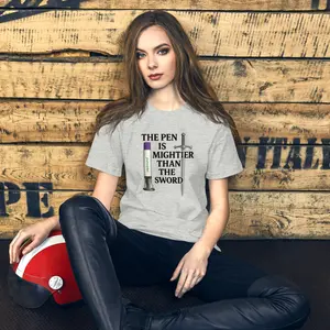 The Pen is Mightier Than the Sword Tee –  Zepbound Crew Cotton Unisex Tee