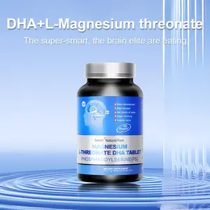 Green Natural Pure Magnesium Stearate DHA Tablets with Phosphatidylserine (PS) for Brain Supplementation - Fitness, Edible