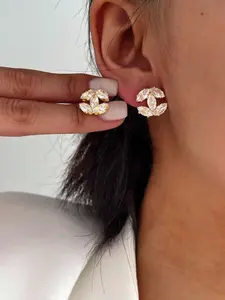 S925 silver elegant and cute fashion double exquisite luxury C earrings studs, inlaid with zircon, suitable for daily wear, dating and, gifts, girls jewelry