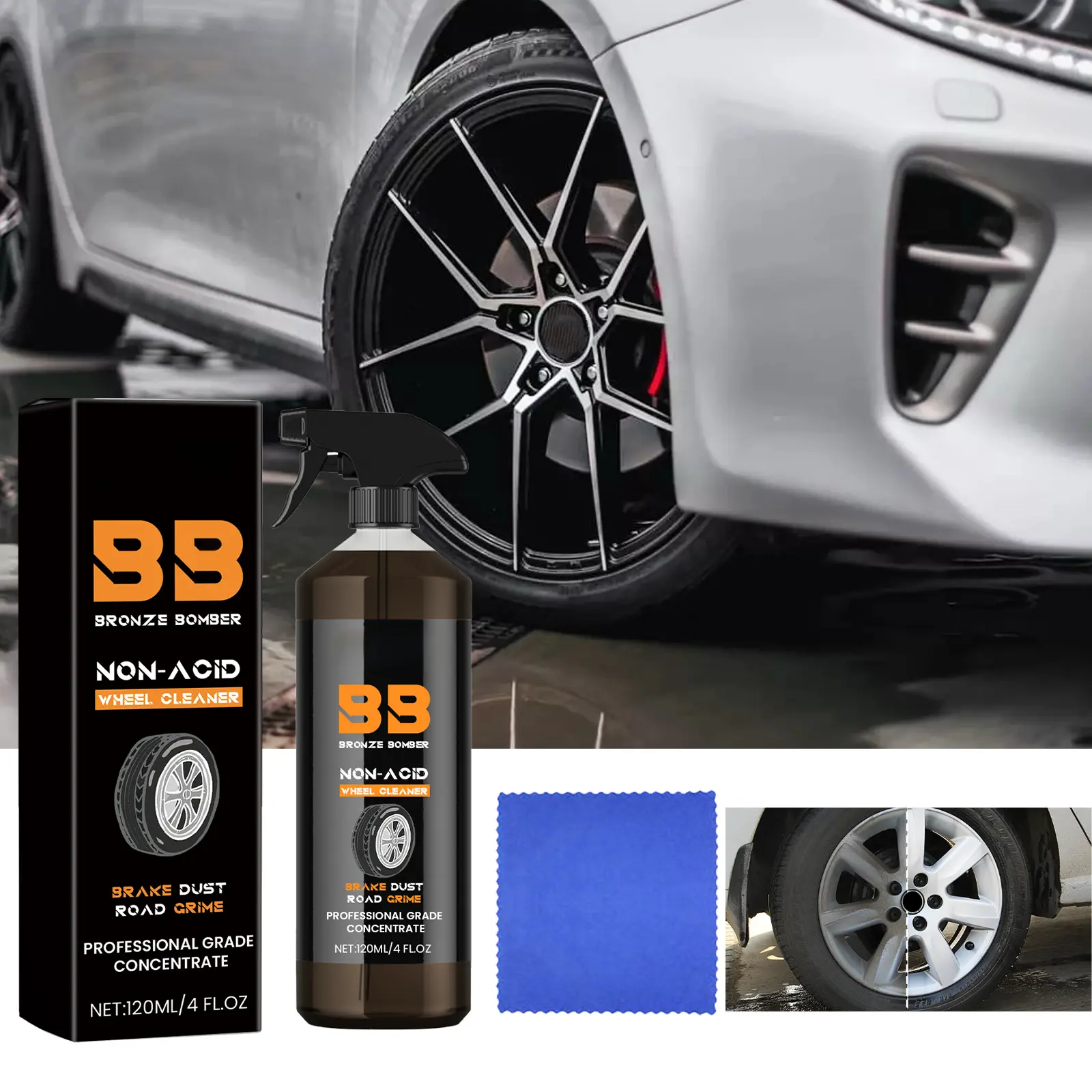 Car Wheel Cleaner, Tire Cleaner, Car Tire Retread Rust Removal Polishing Stain Remover, Brake Cleaners and Car Cleaning