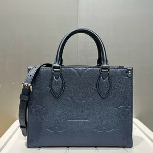 Pre-owned Louis Vuitton calfskin Crossbody Bags Empreinte Monogram Giant Onthego PM Black 62396011