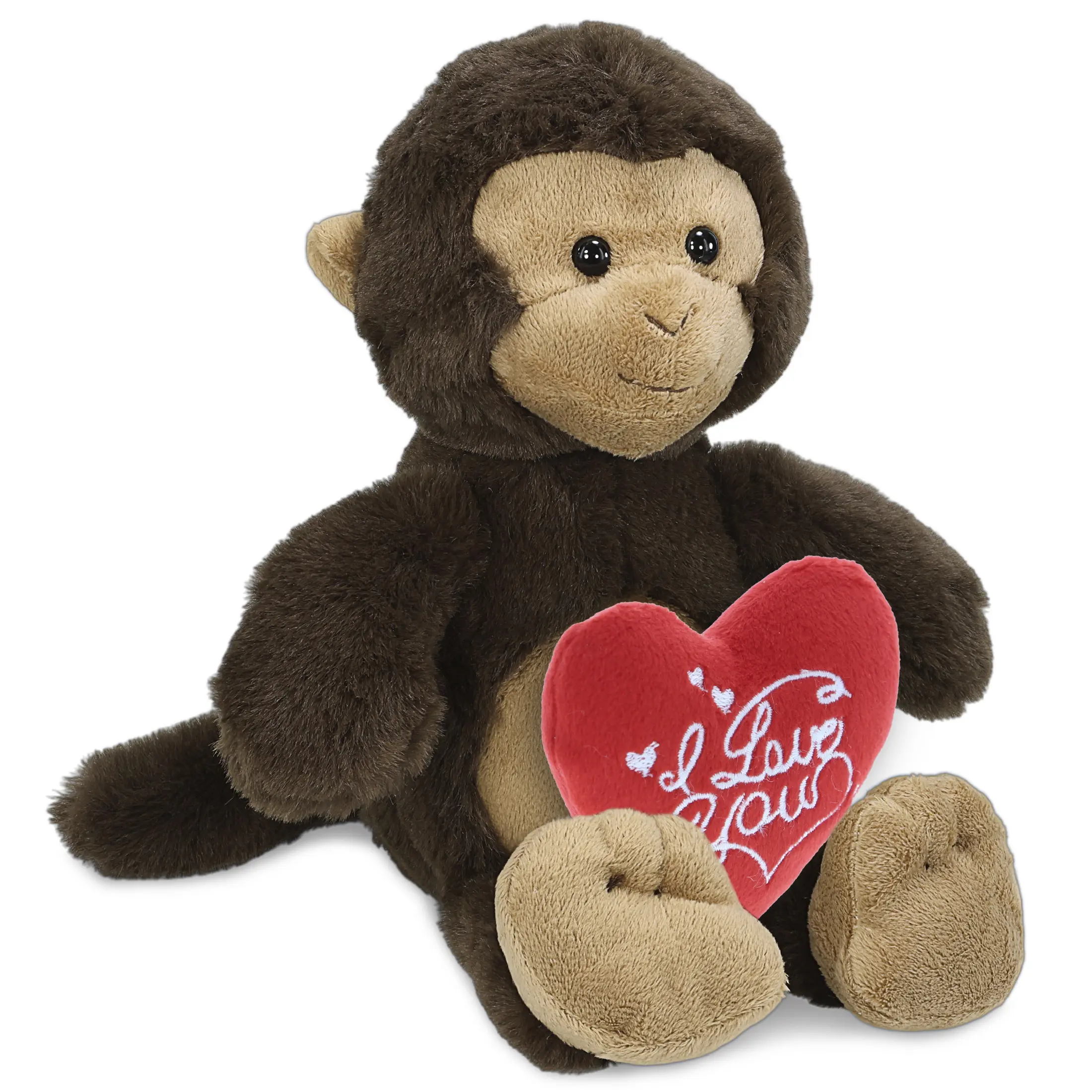 PLUSH I LOVE YOU RED HEART - SUPER-SOFT PLUSH - MONKEY 9"