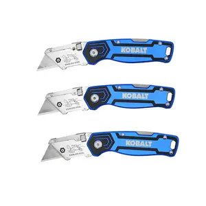 Kobalt Blue 3pk Lockback 3/4-in 3 -Blade Folding Utility Knife