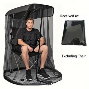 Outdoor Camping Swing Chair Mosquito Net with Zipper, Portable Insect Proof Sunshade Net for Garden Patio Balcony, Breathable Mesh Design, Easy to Install, Ideal for Fishing & Outdoor Enthusiasts