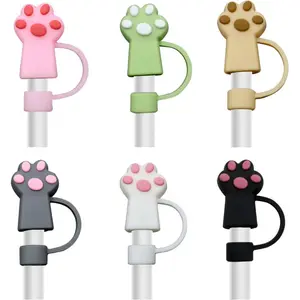 6 count  Straw Cover Protector  Drinking Accessories   Paws Straw Topper Compatible with 10 mm Straws