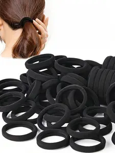 50-Pack Hair Ties, Seamless High Elasticity, No Pulling, Suitable for All Hair Types, High Elastic Ponytail Bands, Won't Catch Accessories