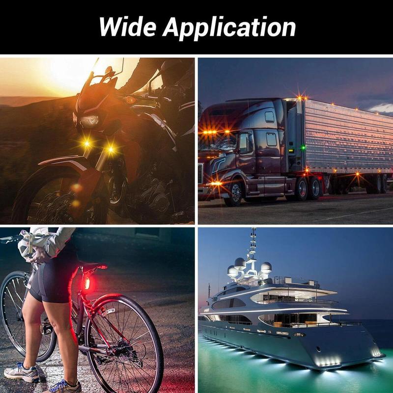 24PCS Remote Control Car Footwell Light, Wireless LED Lights for Car, with Remote Control, High Brightness Wireless LED Strobe Light 8 Colors USB Charge IP65 Waterproof Anti-Collision for Car Motorcycle Aircraft Bike