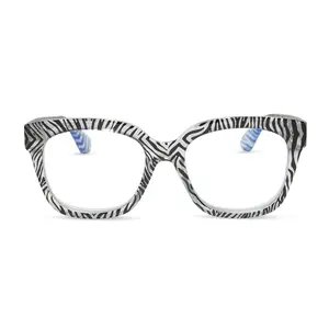 DIFF Ava Zebra Blue Light Readers - Cute Square Chunky Lightweight Frame DIFF Ava Zebra Blue Light Readers - Cute Square Chunky Lightweight Frame