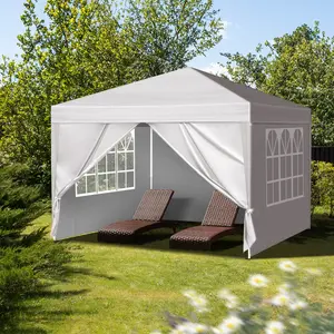 10'x10' Gazebo Waterproof Outdoor POP UP Canopy Patio Tent Party Tent for Wedding BBQ Cater, Camping, Party,Summer Vibes