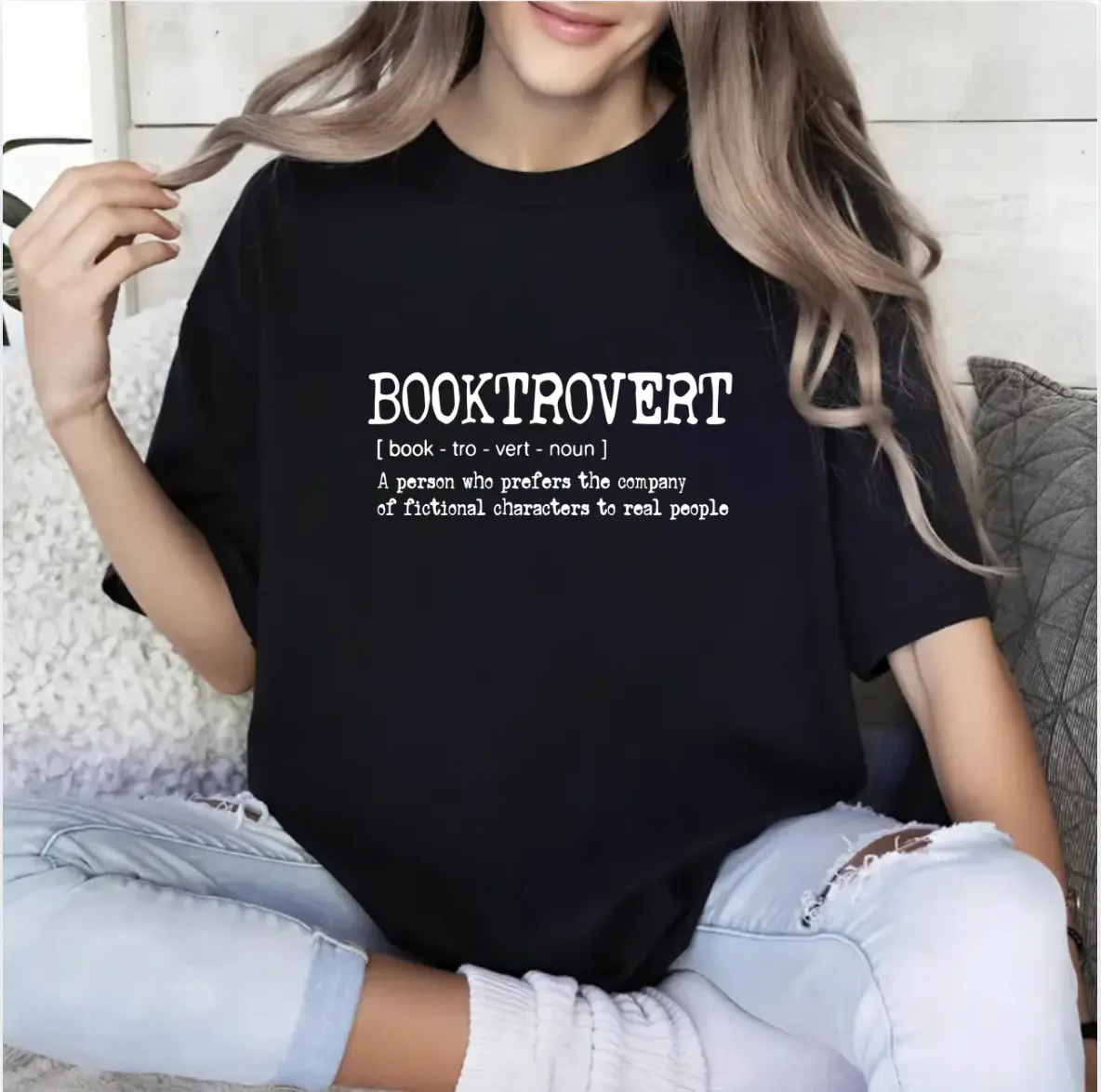 Booktrovert T-shirt/Sweatshirt, Book Lover Gift for Women, Classic Literature Hoodie, Bookish Girl, Crewneck Sweatshirt