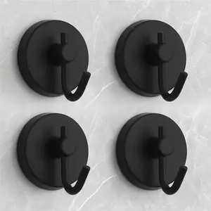 4 PCS Heavy-Duty Vacuum Suction Cup Hooks, Wall Mounted Hook, Shower Wall Hooks, Install in 10 seconds, Washable & Reusable, Strong Suction Stainless Steel Hooks, Load Capacity 5 kg, Waterproo &Rust-Proof, Suitable for Sponges, Bathrobes and Coats