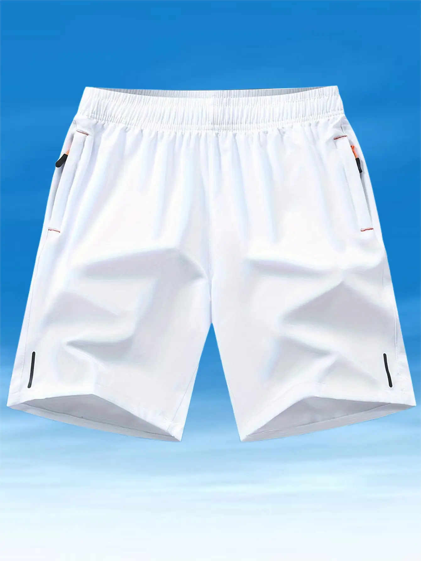 Men's Athletic Running Shorts Summer Dry-Fit Loose Featherweight Ice Silk Knee-Length Lightweight Breathable Multipocket with Zipper Pockets for Casual Running Beach Use, Breathable Fitness Shorts, Streetwear Sports Shorts