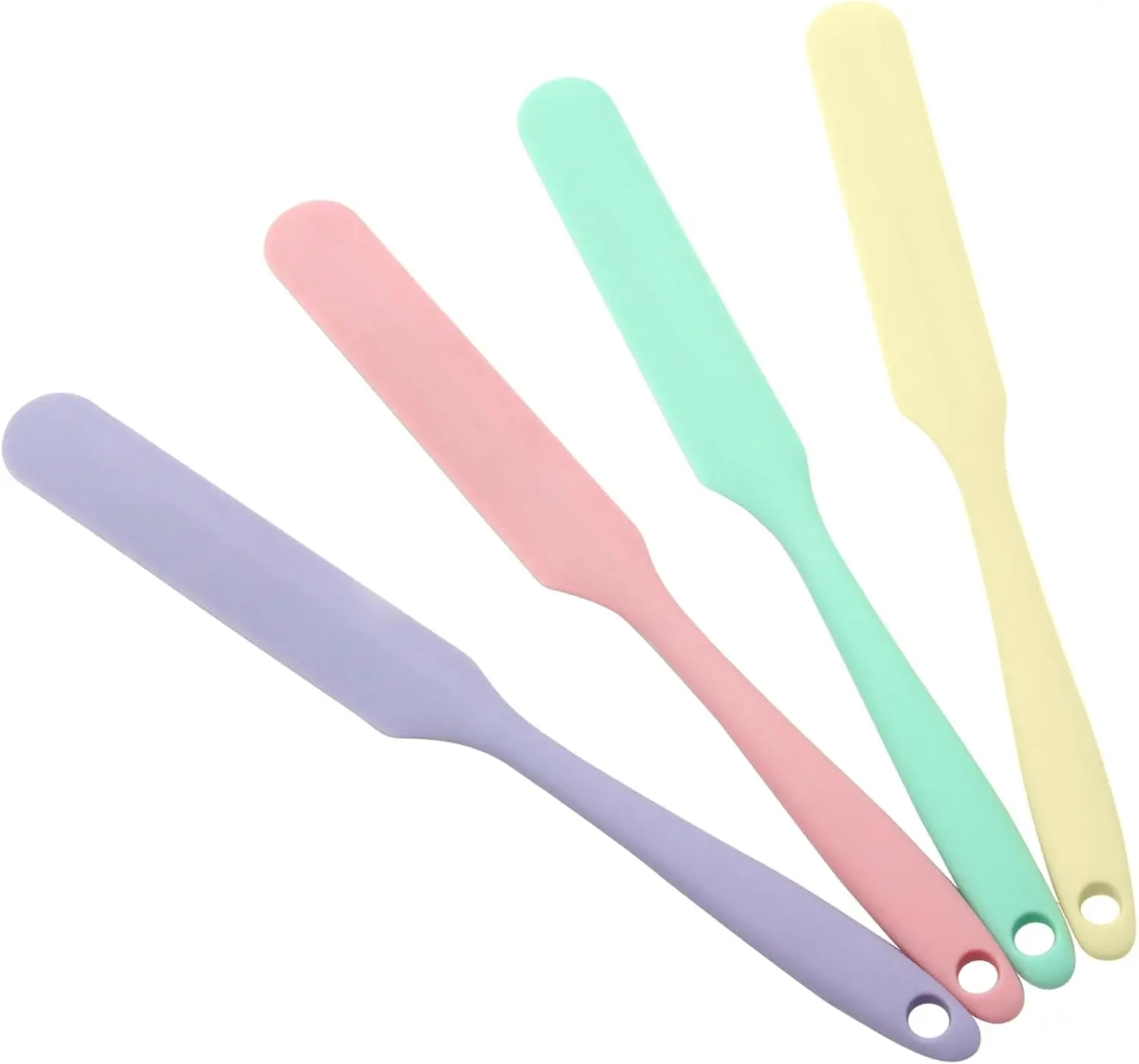 Silicone Jar Spatula, Non-Stick Heat Resistant Cake Cream Spatulas Set, 9.8 inch Cake Cream Butter Spatulas）
