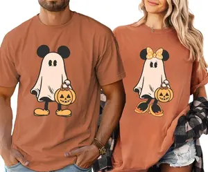 Comfort Colors Retro Mic.key Min.nie Halloween Couple Shirts, Mic.key Ghost Shirt, Min.nie Ghost Shirt, Spooky Season Shirt, Halloween Shirt